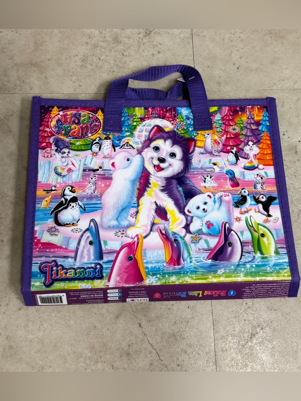 Lisa Frank Tikanni Trifold Portfolio On The Go Art Storage Case w/ Color Book